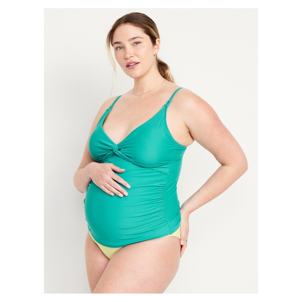 NWT Old Navy Maternity Twist-Front Cutout Nursing Tankini Swim Top